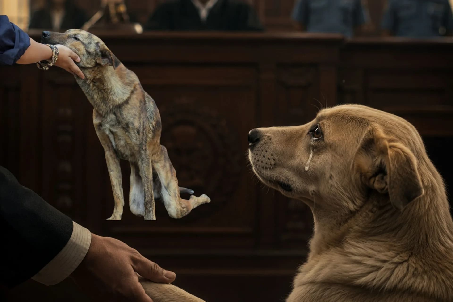 A simple image showing why stray dogs need care, protection, and justice.