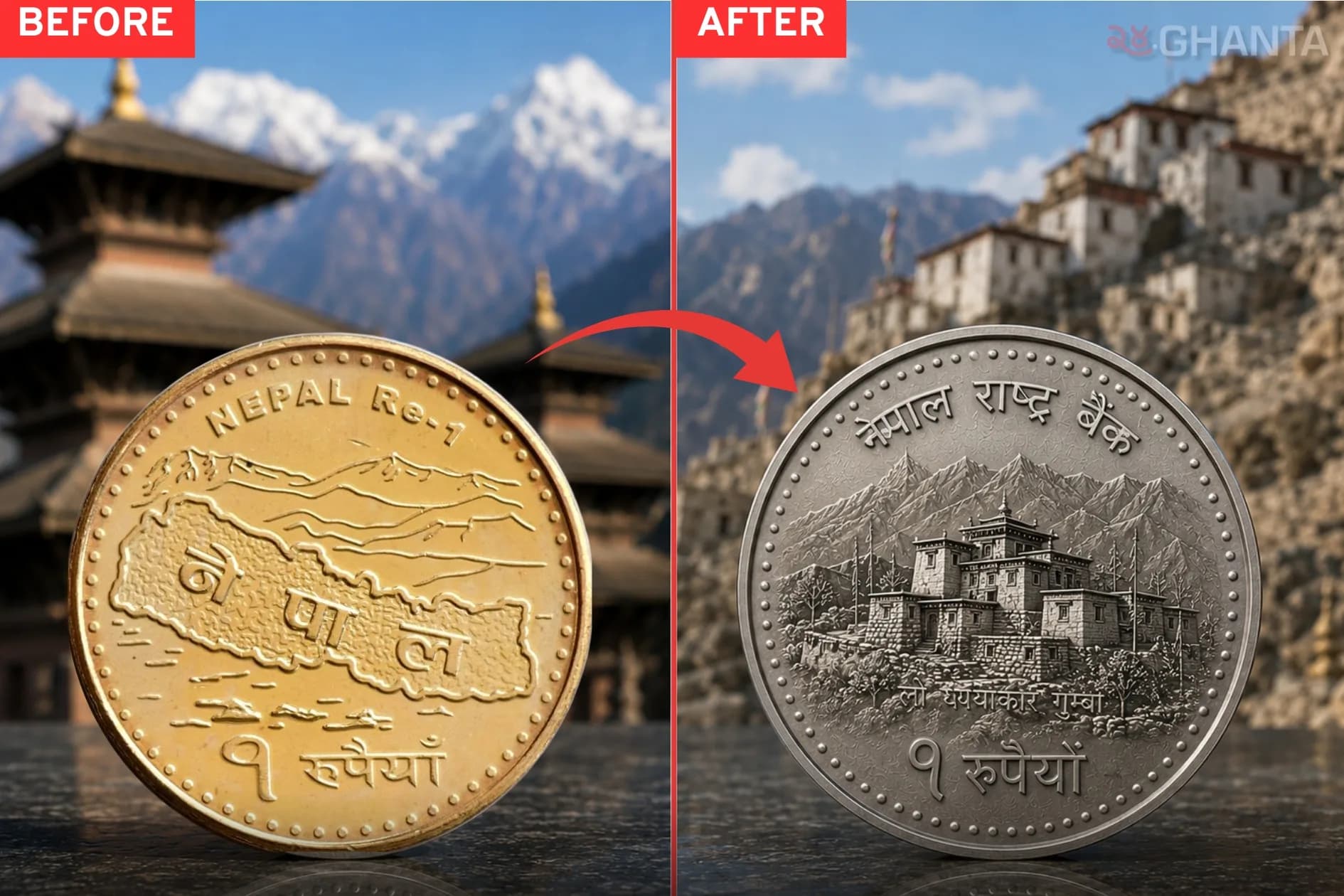 Nepal Redesigns Two Circulating Coins