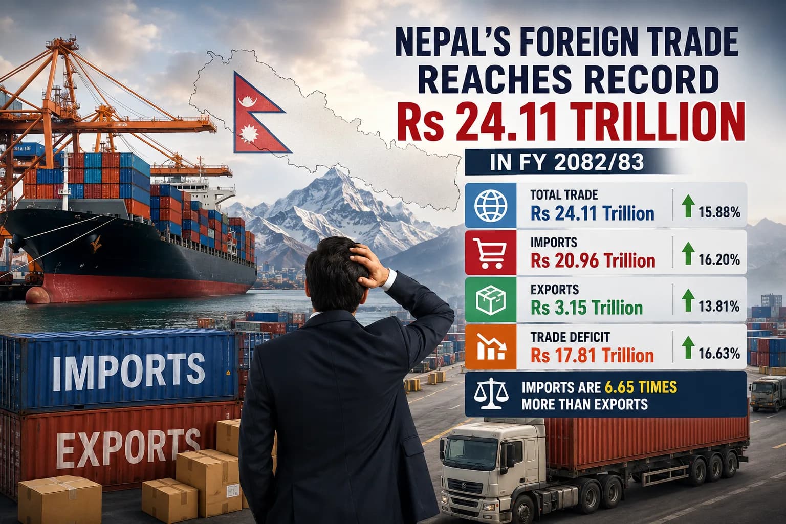 Nepal's Imports Cross Rs 20.96 Trillion